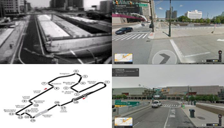 The menu photo most likely depicts part of the Detroit Street Circuit, turns 11 and 12.